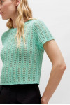 BLUE SHORT SLEEVE KNITTED SWEATER 